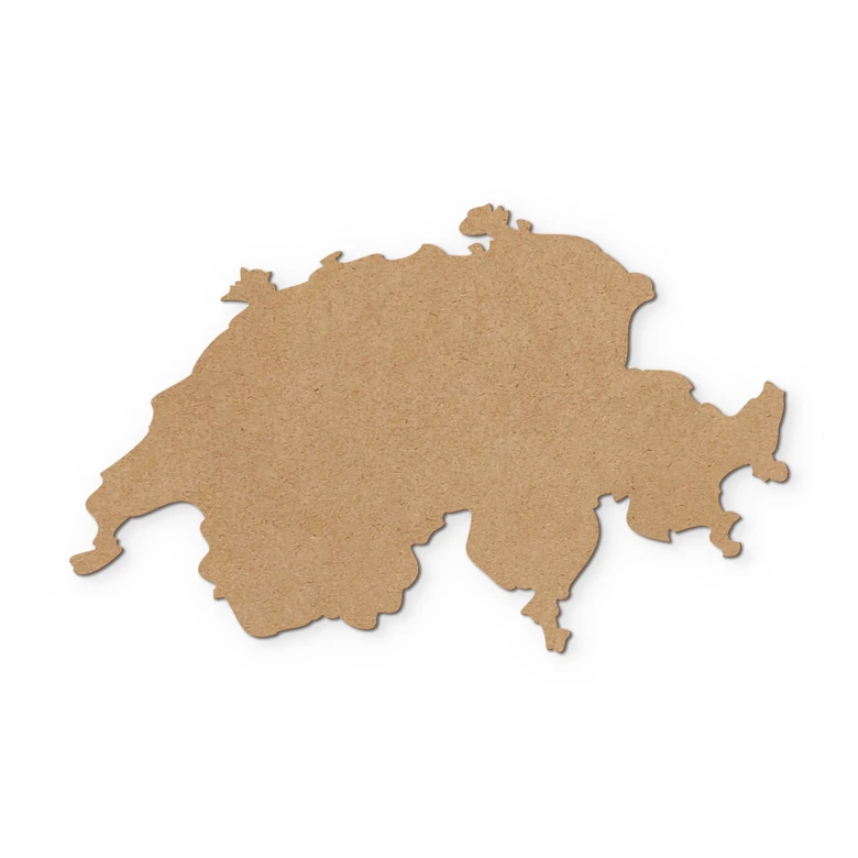 MDF-Holzdeko Karte Schweiz - Natur 