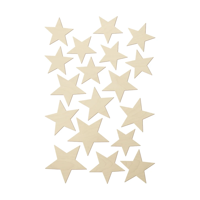 3D wall decoration star set - Wooden decoration poplar for children's room | bedroom 