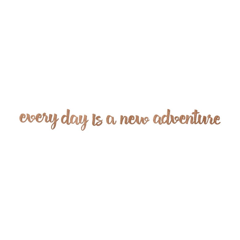 Houten Wanddecoratie Mahoniefineer Every day is a new adventure 