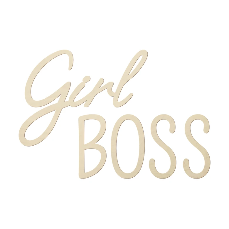 3D Holz Schriftzug - Girl Boss - Pappel 