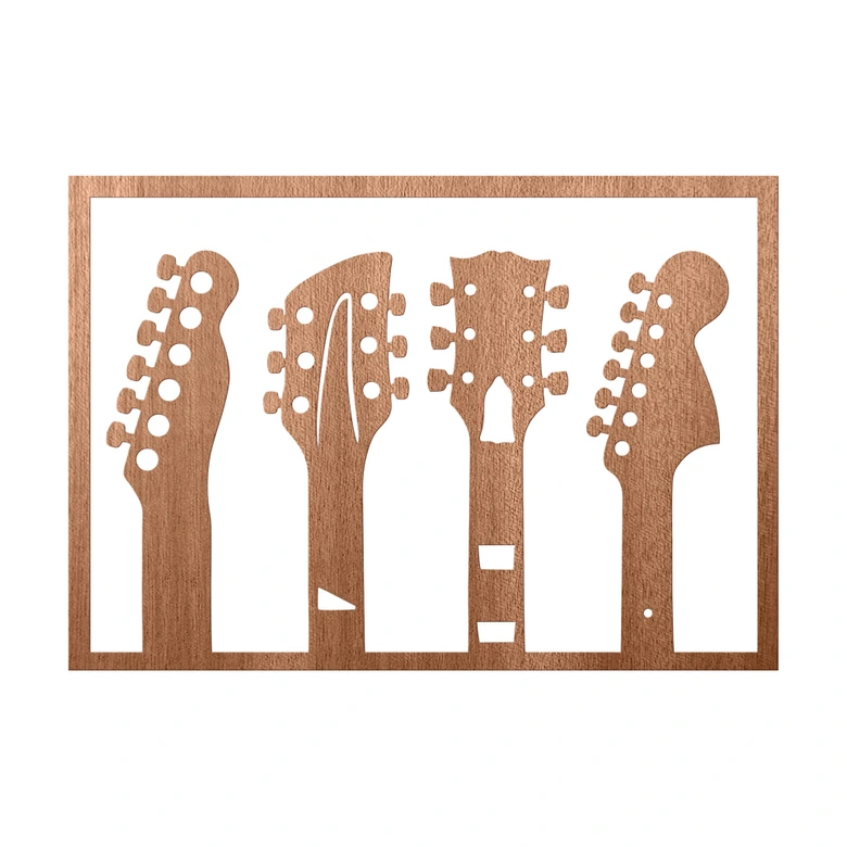 Holzdeko Musikinstrument - Gitarre-Kopfplatte - Mahagoni 