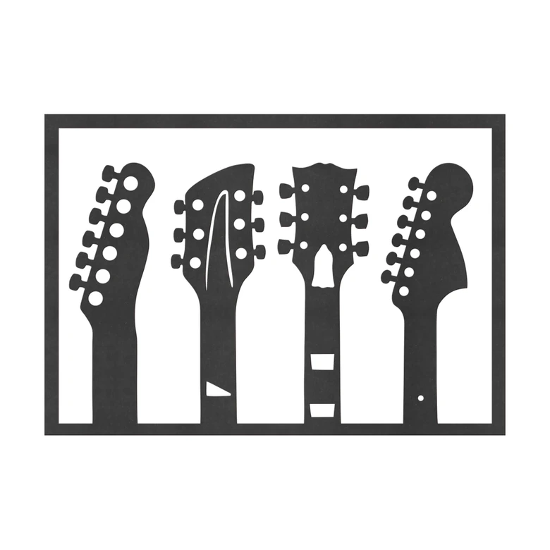 Väggdekoration musikinstrument - gitarr - headstock - MDF 