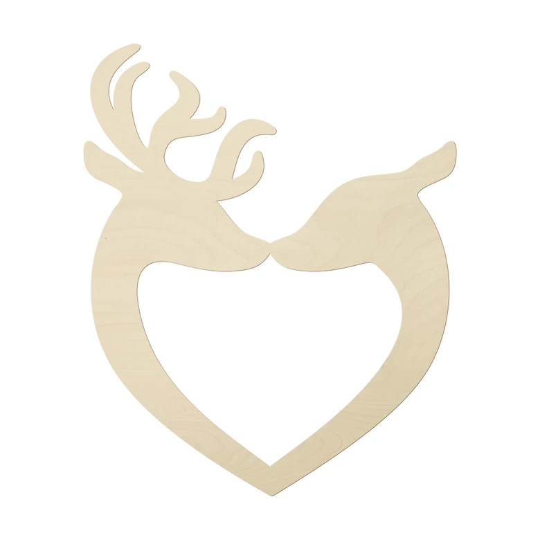 Holzkunst Pappel - Hirsch Herz 