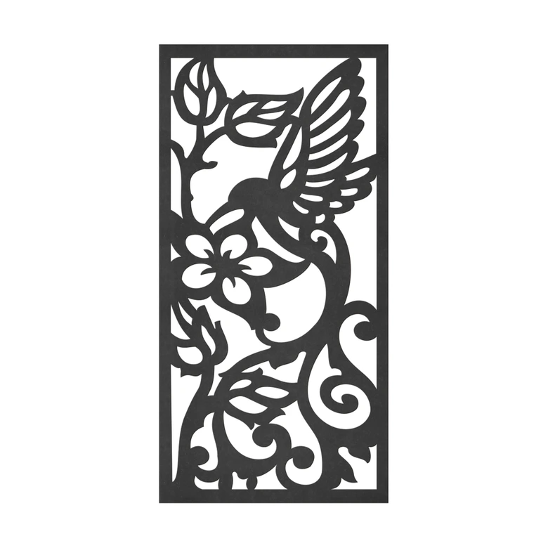Wanddeko Kolibri-Blumen - MDF-Holzdeko 