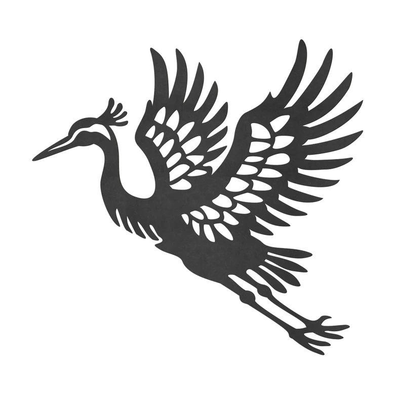 Wanddeko Kranich - eleganter Vogel - MDF Deko  