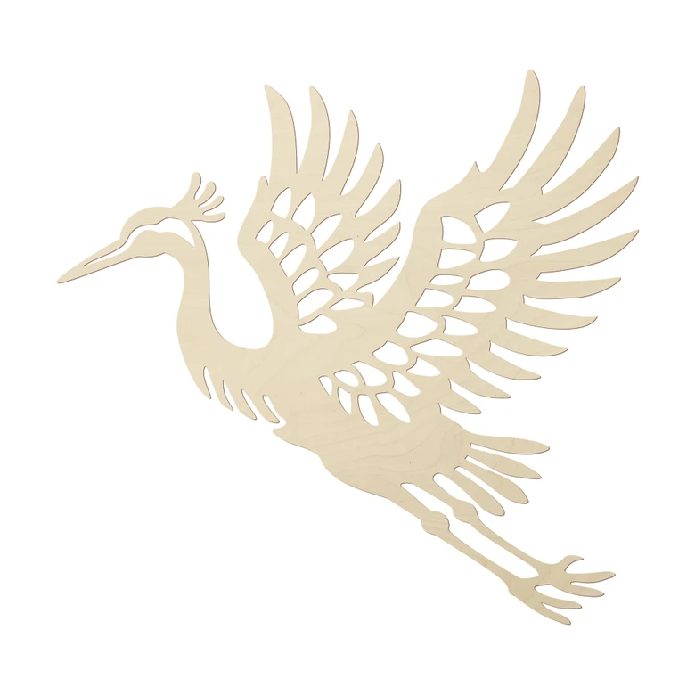 Holzdeko Kranich - eleganter Vogel - Pappel 