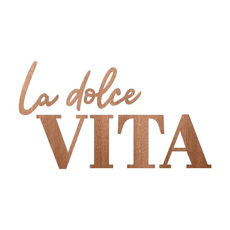 3D letras de madera La dolce Vita - moderno - caoba 