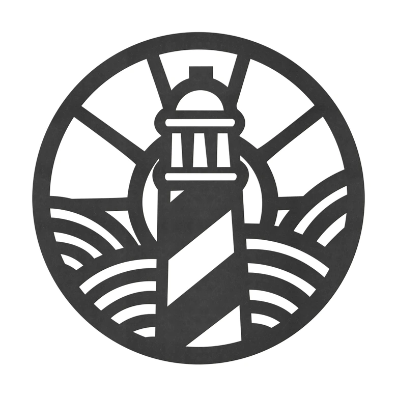 Decoración mural marítima faro - MDF - Redondo 