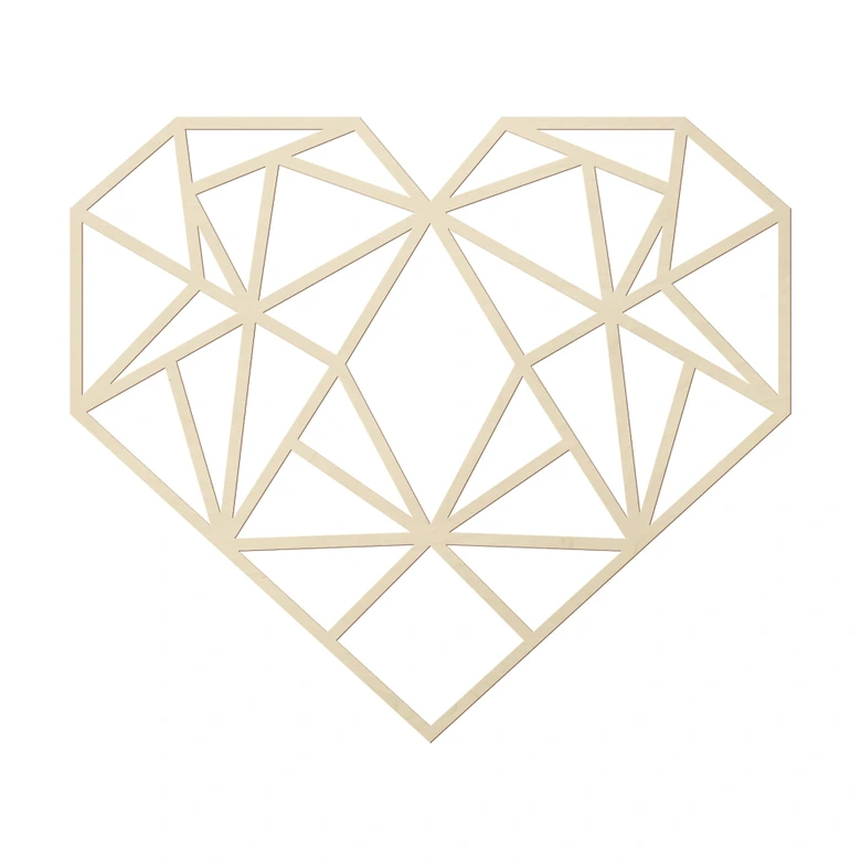 Decoro in legno origami - Cuore 