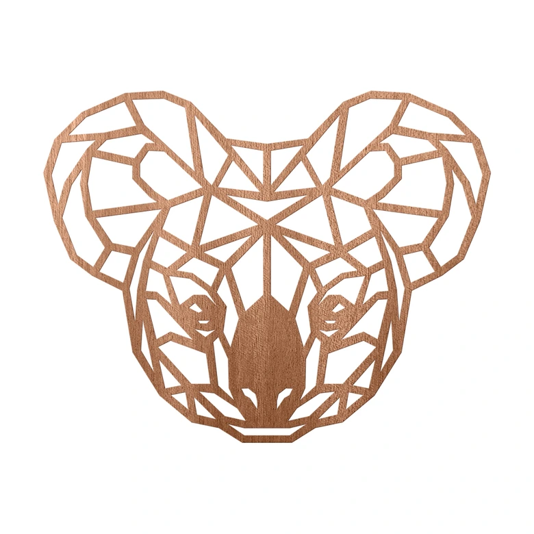 Trækunst Mahogni - Origami - Koala 