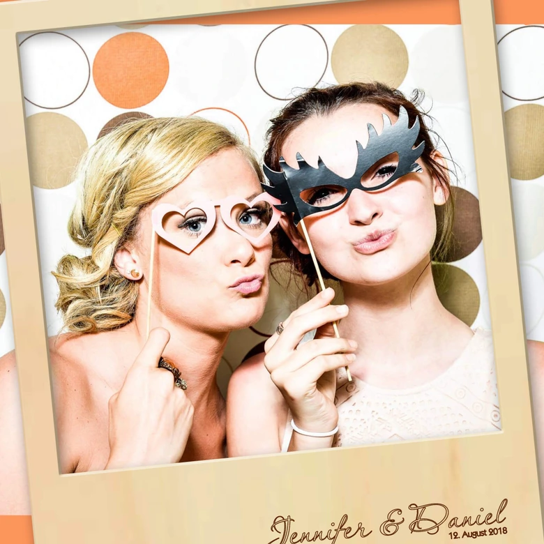 Holzdeko Pappel - Fotorahmen Polaroid mit Wunschtext Gravur 