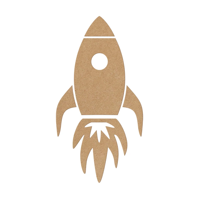 MDF Decoratie naturel Raket 