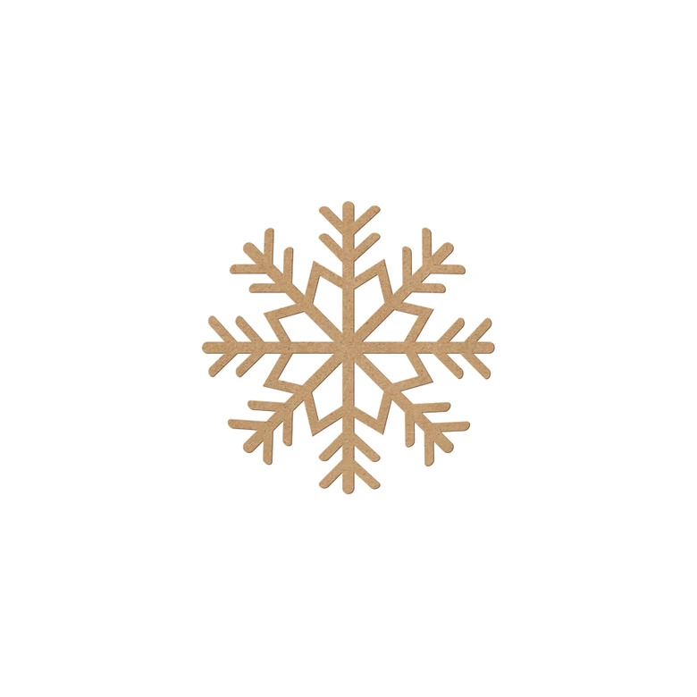Holzdeko Schneeflocke - MDF Natur 
