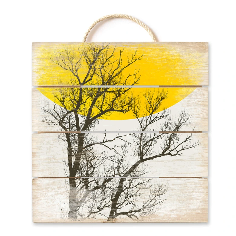 Holzbild Kubistika - Herbst-Erinnerungen - 40x41,5 cm 