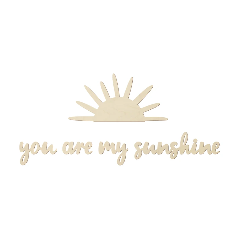 Kinderzimmer Wanddeko Sonne - You are my sunshine - Pappelholz 