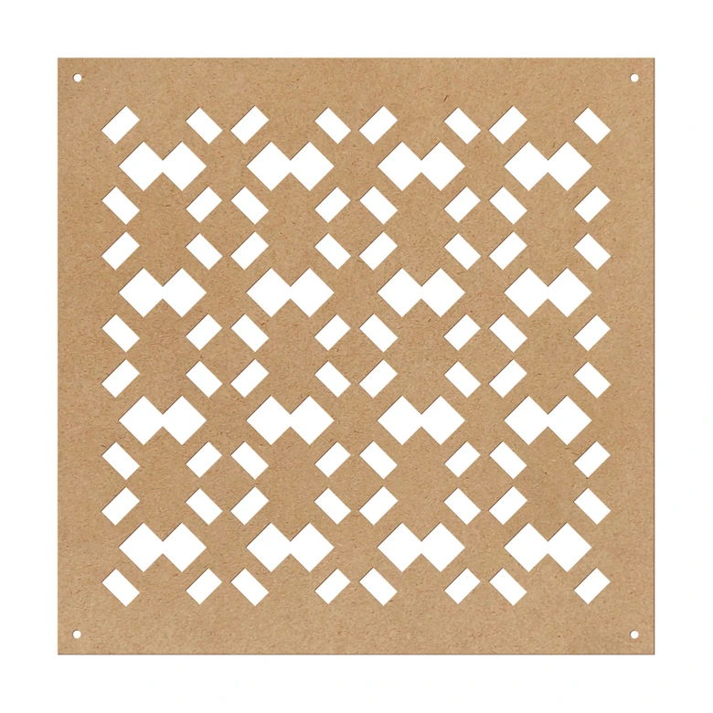 Séparation de pièce, cloison motif géométrique - MDF aspect naturel 