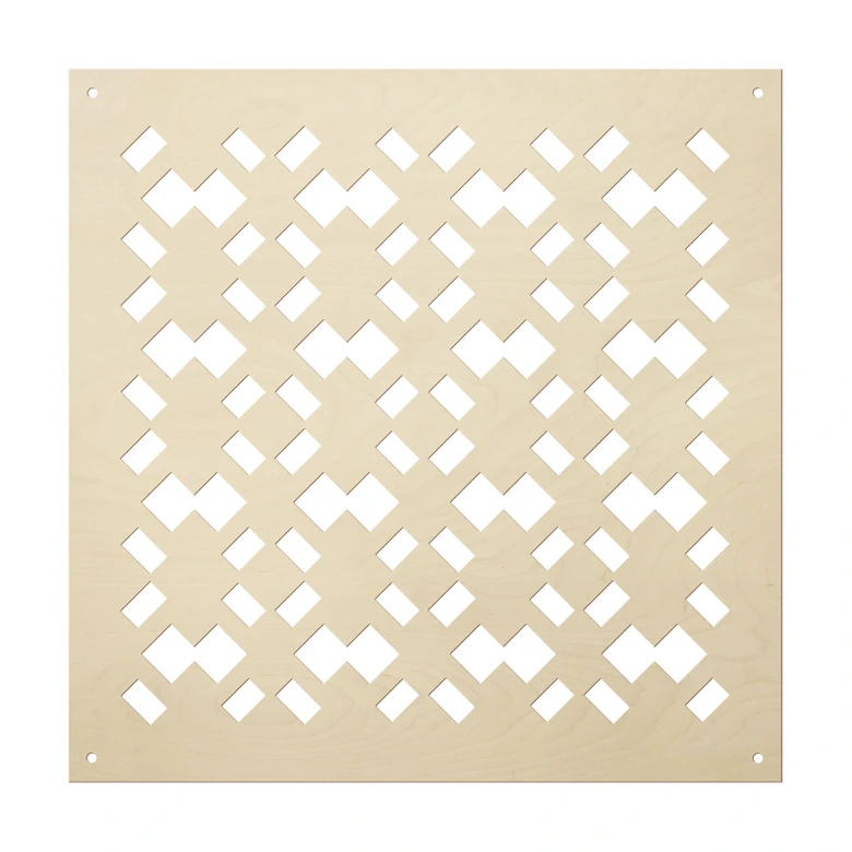 Séparation de pièce, cloison motif géométrique - bois de peuplier 