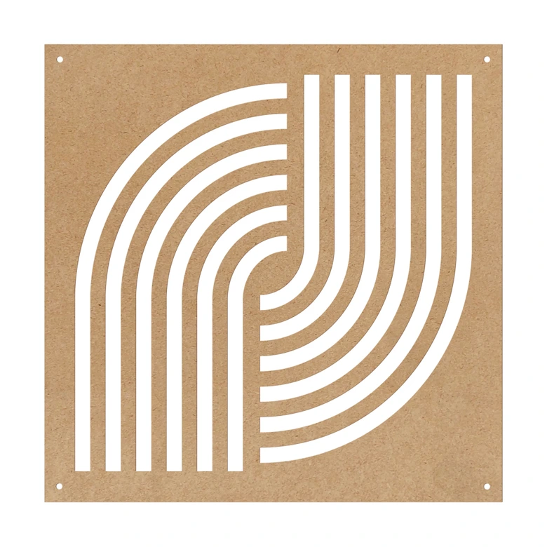 Séparation de pièce, cloison arc-en-ciel - MDF aspect naturel 