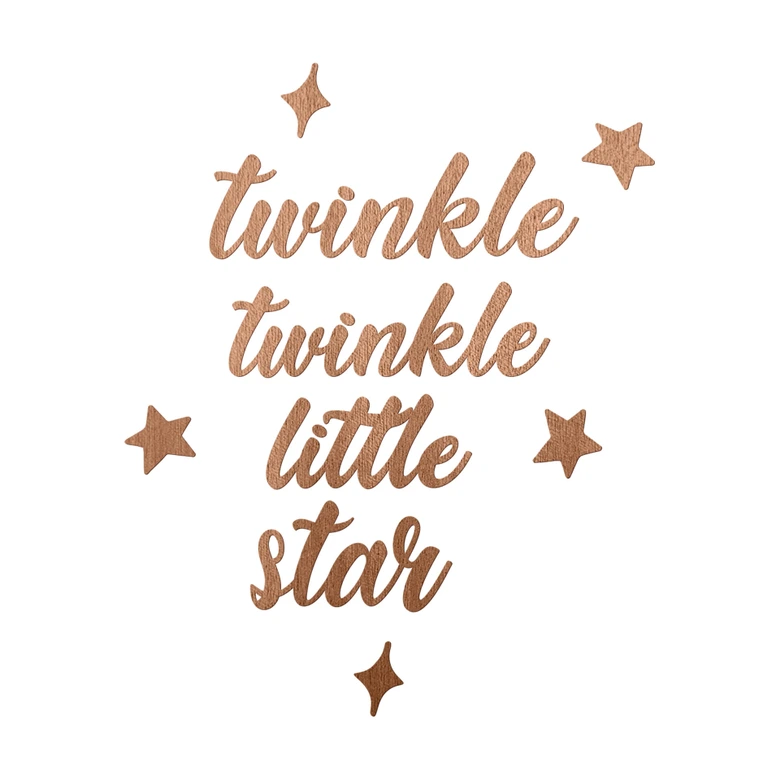 Houten Wanddecoratie Mahoniefineer Twinkle Twinkle Little Star 
