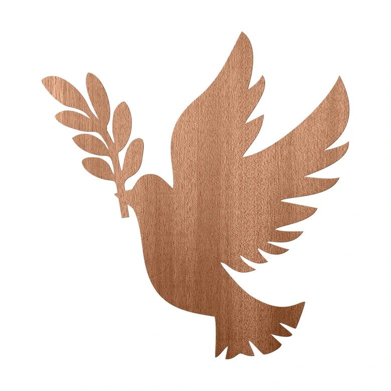Holzdeko Vogel - Friedenstaube - Mahagoniholz 