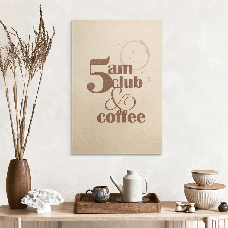 Tableau sur bois 5 au Club & Coffee 
