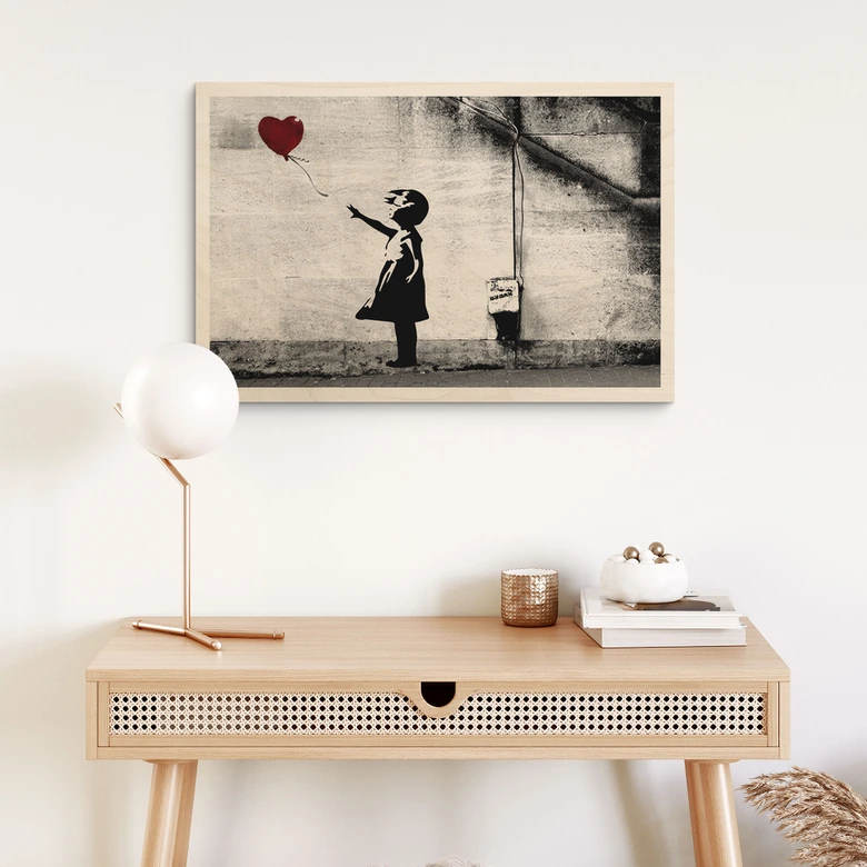 Holzbild Banksy - Girl with balloon 