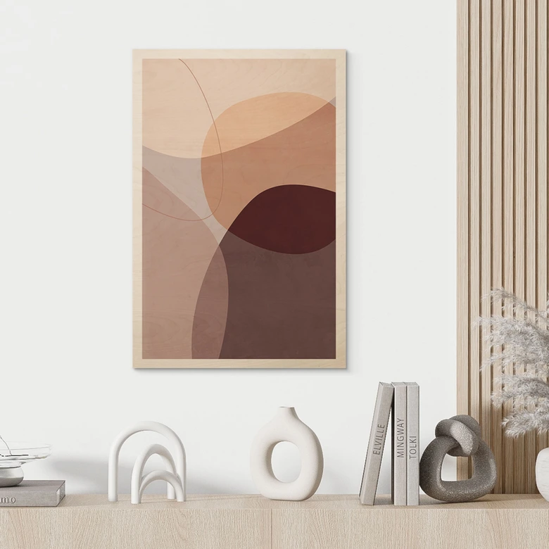 Houten Poster - Abstracte vormen in warme aardetinten - Böhmer 