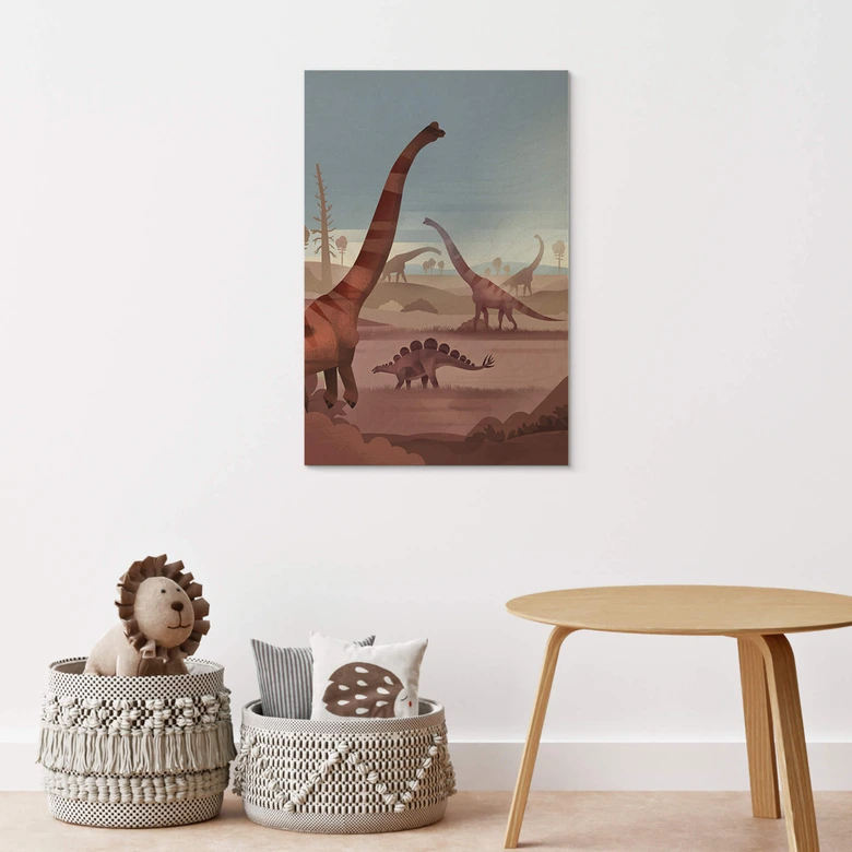 Houten Poster Braun - in het land van de dinosaurussen 
