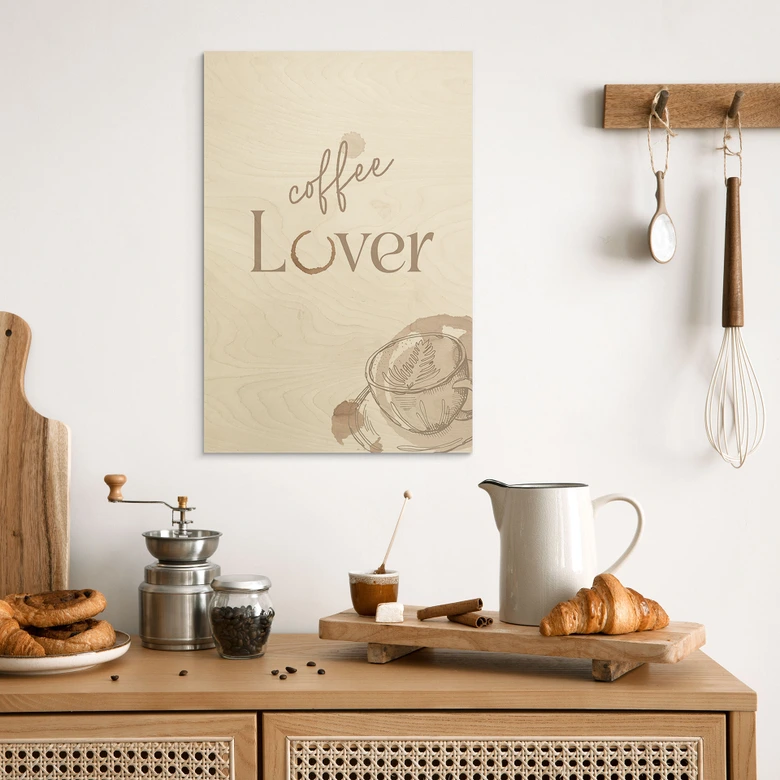 Houten Poster - Coffee Lover 