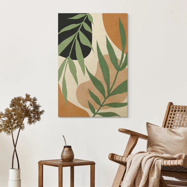 Plakat drewniany Zielone gałęzie w dżungli - Costa 