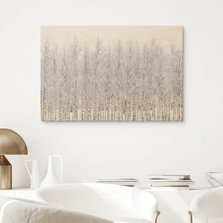 Holzbild Birkenwald im Winter - EMELIEmaria 