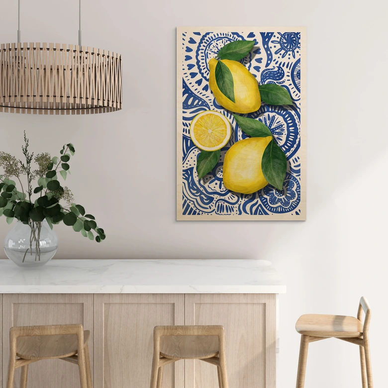 Tableau sur bois Citrons siciliens - EMELIEmaria 