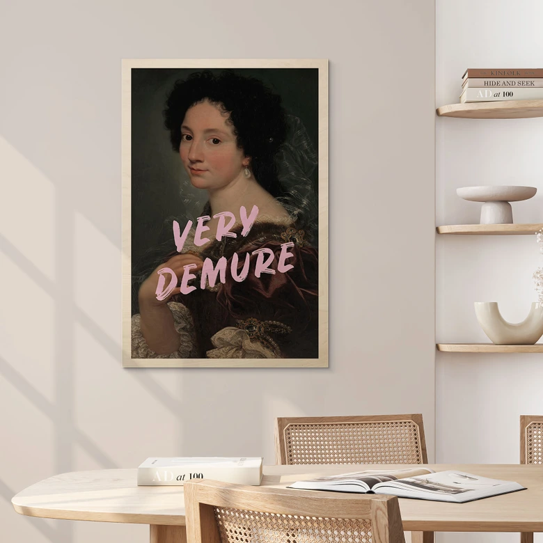 Holzbild Barocke Schönheit: Very Demure - Grace Digital Art 