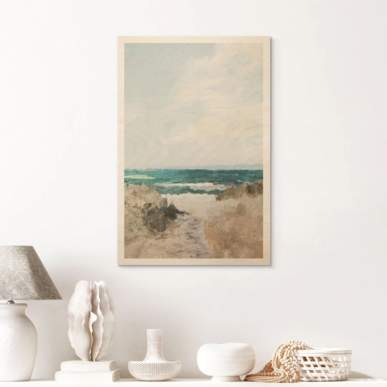 Holzbild Dünenweg zum Strand - Hobday 