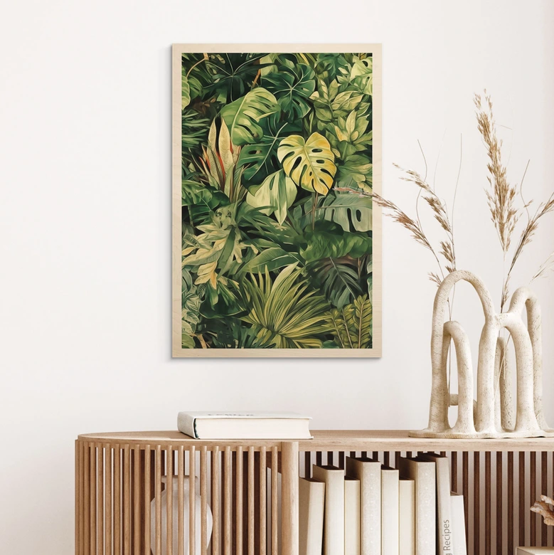 Holzbild Dschungelpflanzen - Jaszke 