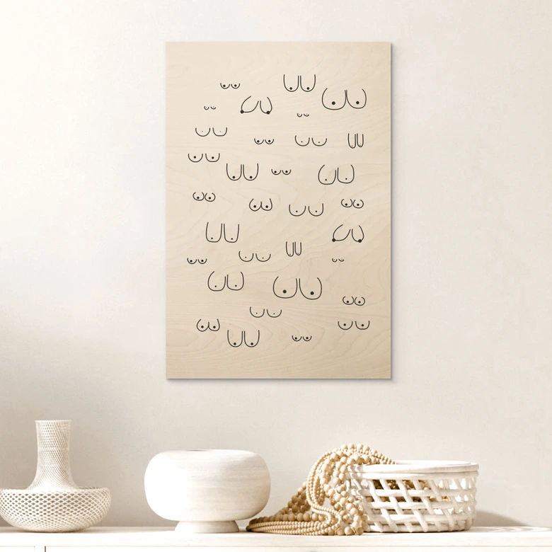 Tableau sur bois Line Art - Diversité de la féminité - Kerr-Dineen 