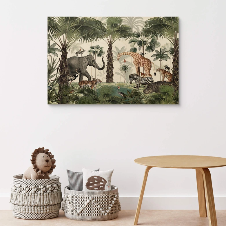 Tableau sur bois Kikki Belle - Le royaume des animaux 
