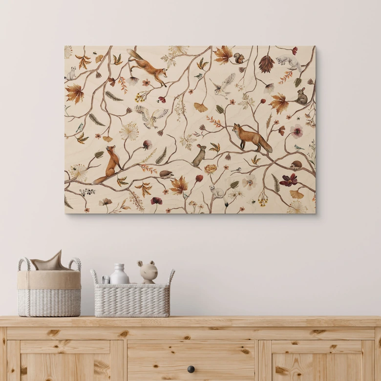 Holzbild Waldtiere im Herbst - Kikki Belle 