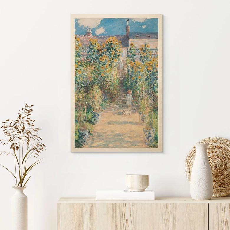 Holzbild Monet - Der Garten Monets in Vétheuil 