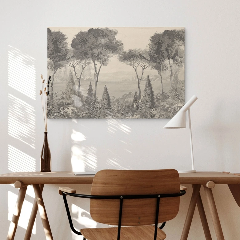 Holzbild Idyllische Pflanzenlandschaft - Ms Tiff 