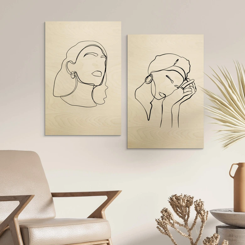 Cuadro de madera NKTN - Line Art - Sigue tus sueños 