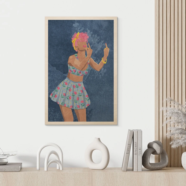 Holzbild Rockabilly Girl: Not your girl - Oltmanns 