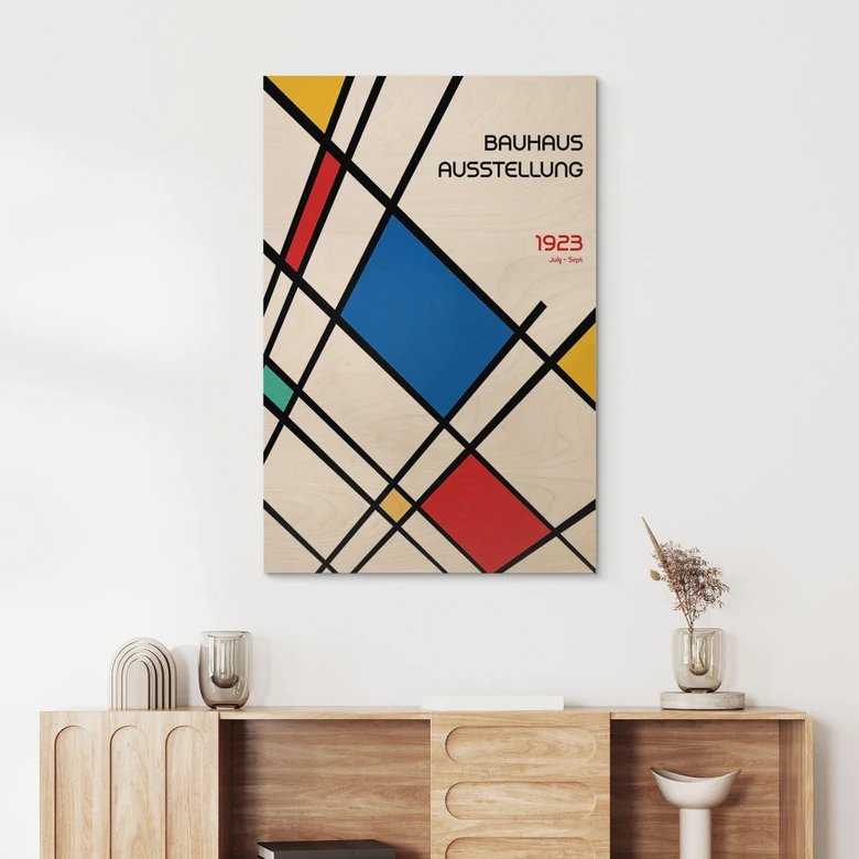 Plakat drewniany Retro wystawa Bauhaus 1923 - Retrodrome 