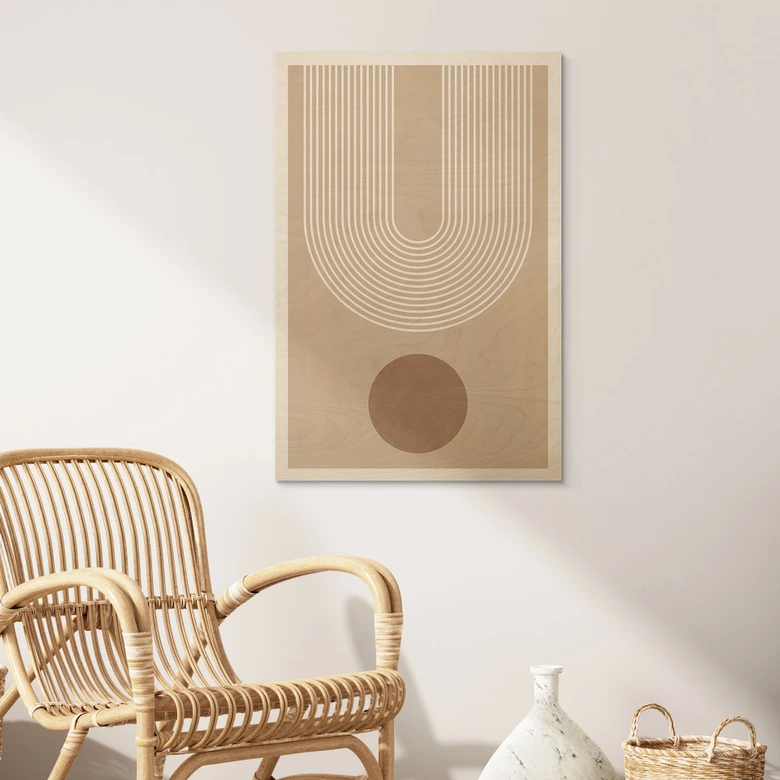 Houten Wanddecoratie abstracte geometrie in balans - Ristova 