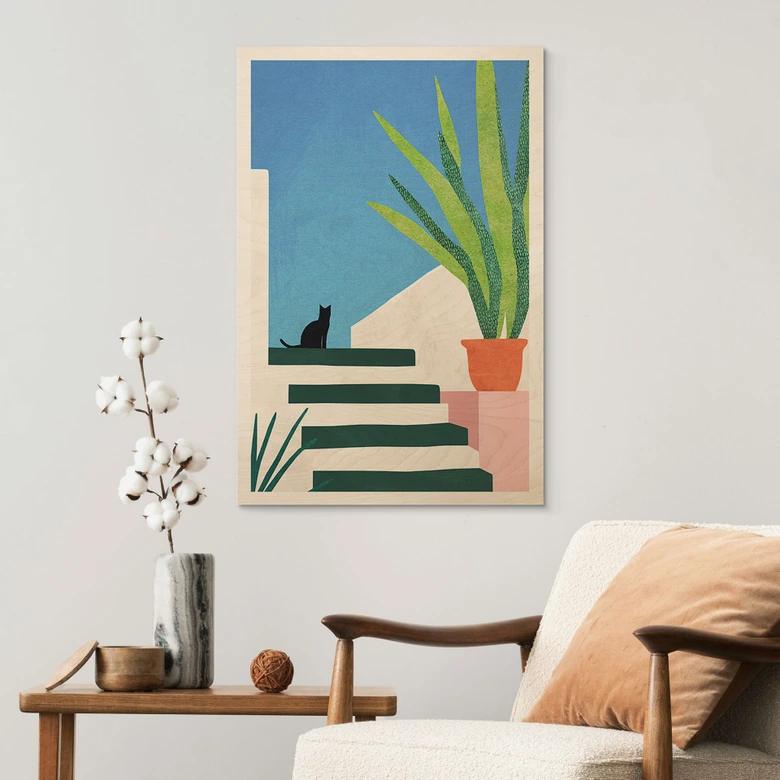 Träposter Svart katt i Grekland - Rivers 