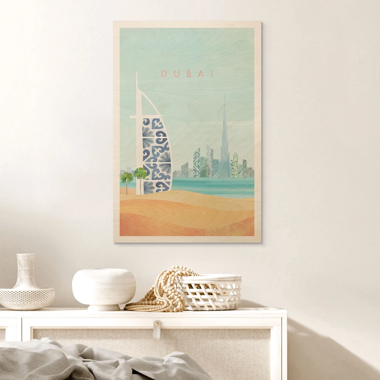 Holzbild Strand von Dubai - Burj Al Arab - Rivers 
