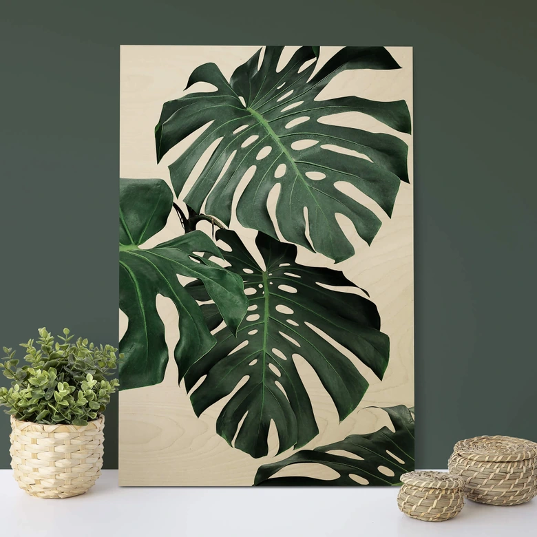 Tableau sur bois Sisi & Seb - Monstera 