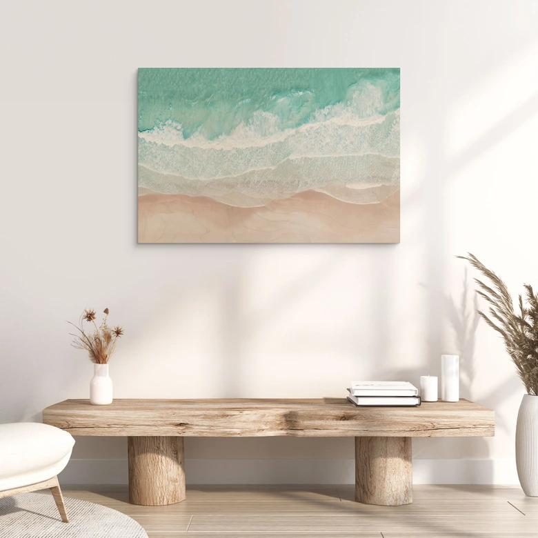 Cuadro de madera Suaves olas en la playa - Sisi & Seb 