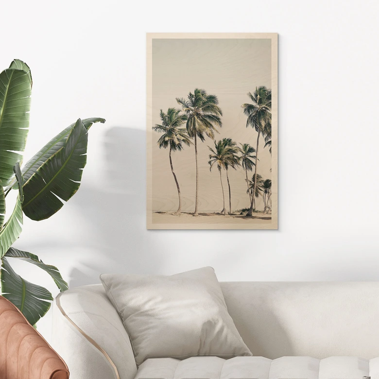 Cuadro de madera Palmeras tropicales en la playa - Sisi & Seb 