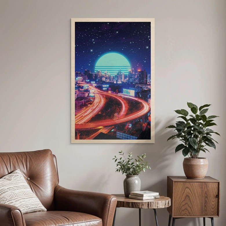 Houten Poster Cyberstad Bangkok - Takkar 